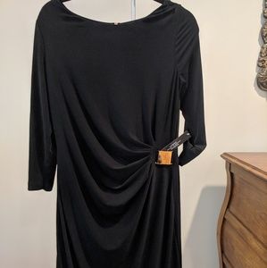 Tahari Black Ruched Dress